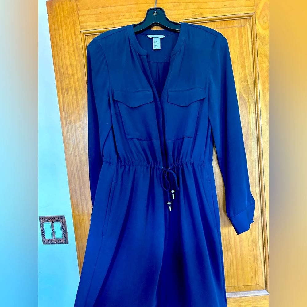 Flattering Buttondown Dress With Drawstring Belt - image 1